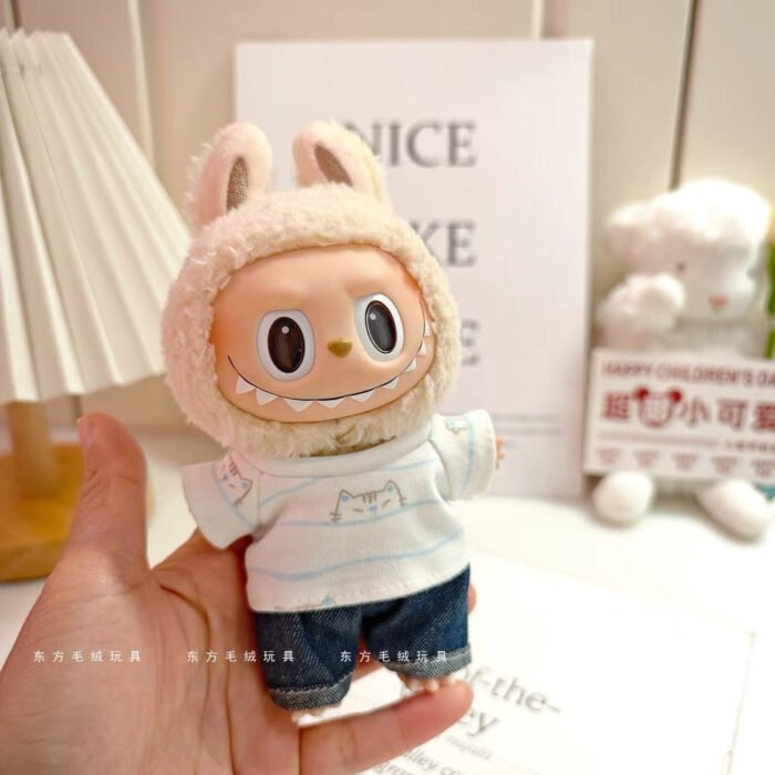 Handmade Labubu outfits- cute cat shirt + jean  [pre order] - Image 1