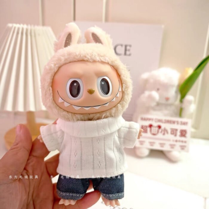 Handmade Labubu outfits- cute plain top + jean  [pre order] - Image 2