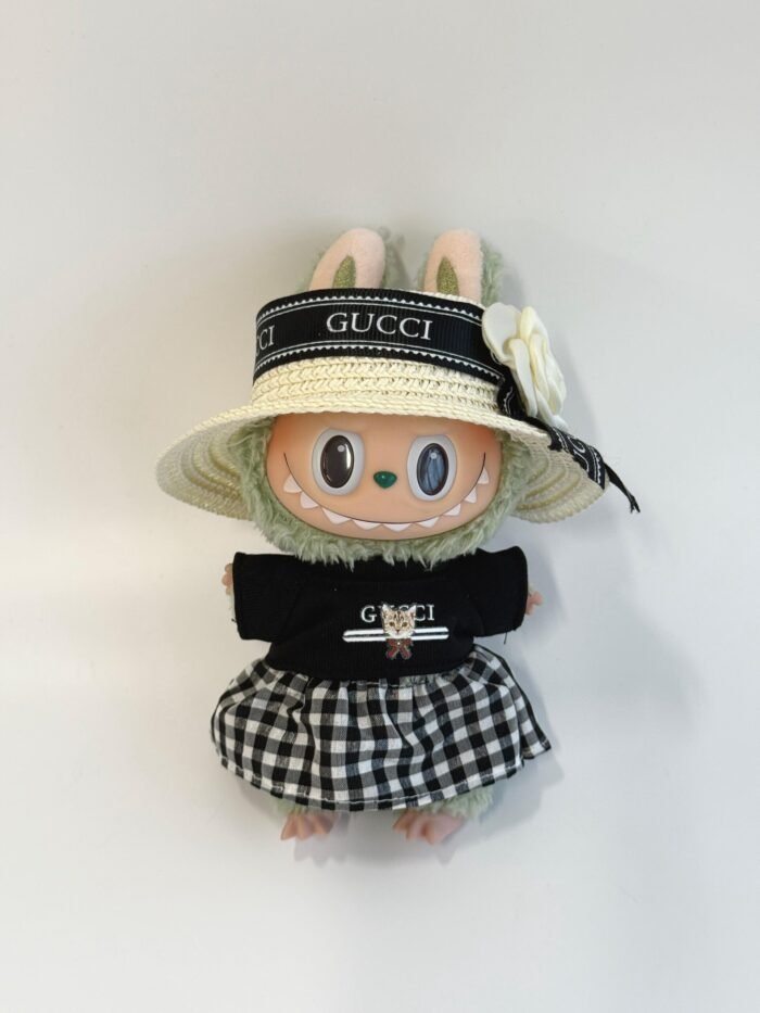Labubu GG-Inspired Garden Party Set with Straw Hat - Image 1