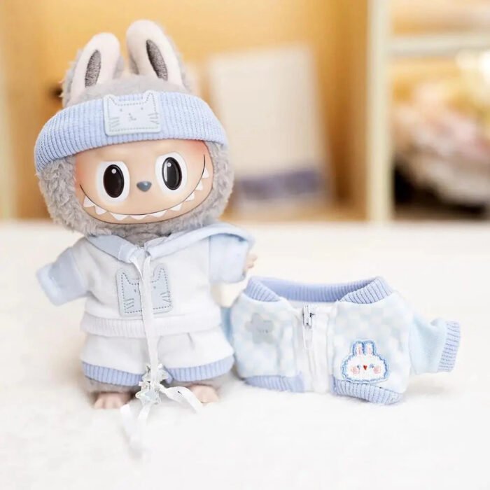 Handmade Labubu Baby Blue Cosy Outfit with Accessories - Image 3