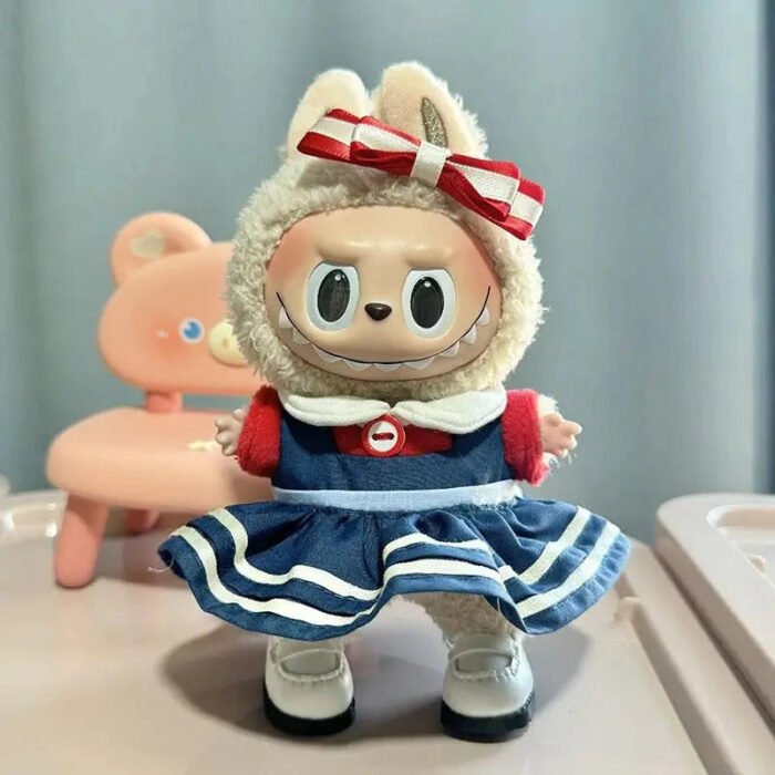 Handmade Labubu Blue Red Sailor Moon Outfit with Accessories - Image 4