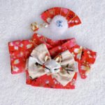 Handmade Labubu Japanese Kitsune Kimono Fan Outfit - Image 7