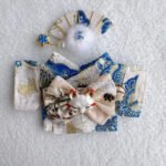Handmade Labubu Japanese Kitsune Kimono Fan Outfit - Image 12