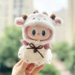 Handmade Labubu White Sheep Overalls Outfit - Image 9