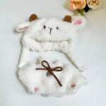 Handmade Labubu White Sheep Overalls Outfit - Image 3