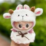 Handmade Labubu White Sheep Overalls Outfit