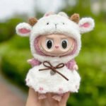 Handmade Labubu White Sheep Overalls Outfit - Image 10