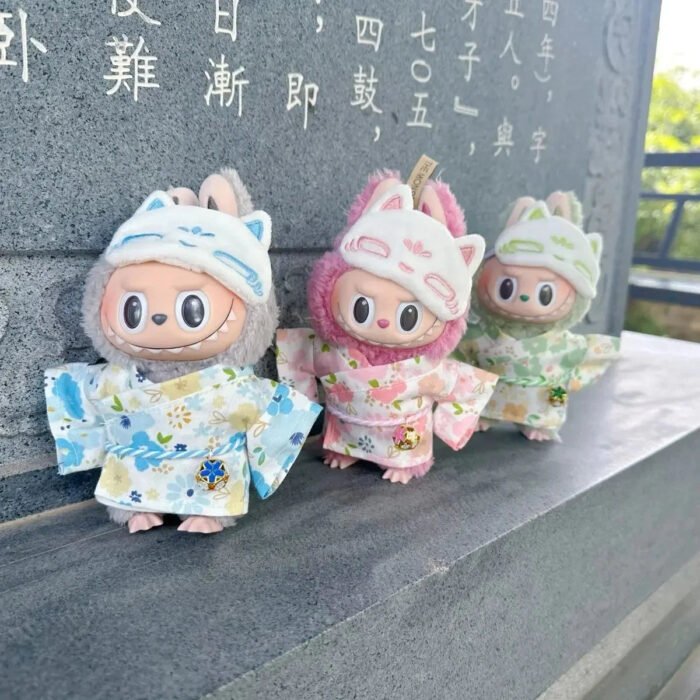 Kawaii Labubu Kitsune Fox Japanese Kimono Outfit - Image 2