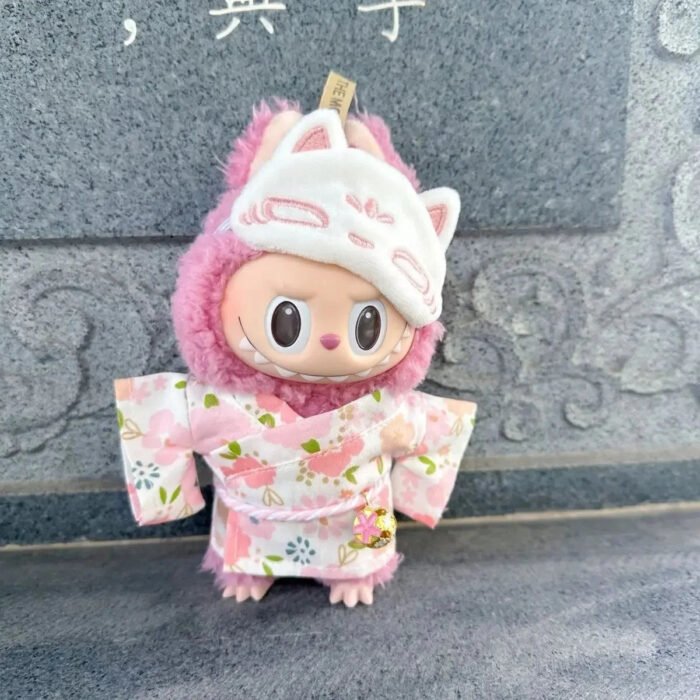 Kawaii Labubu Kitsune Fox Japanese Kimono Outfit - Image 3