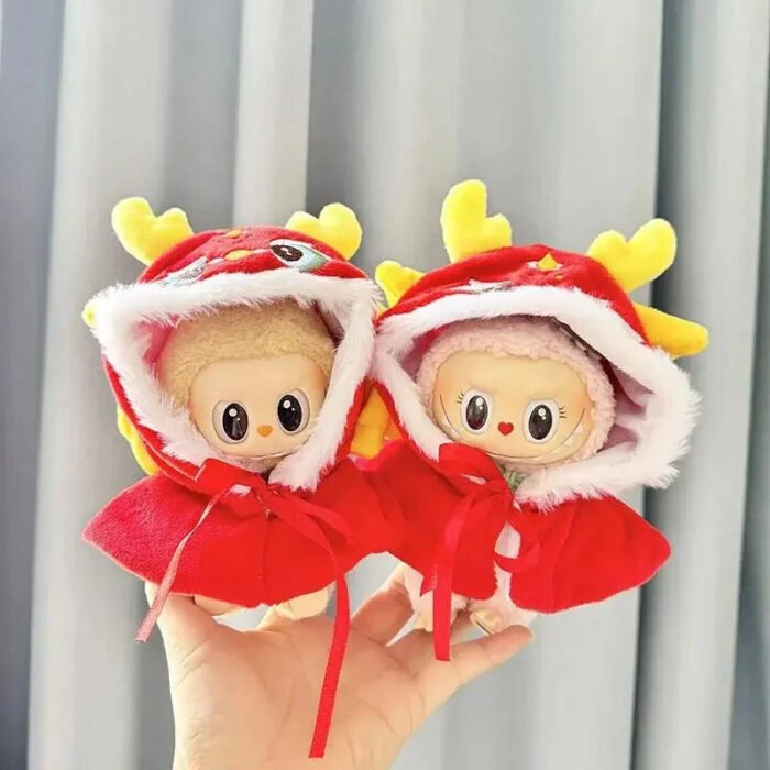 Kawaii Labubu Red Chinese Dragon Outfit - Image 1