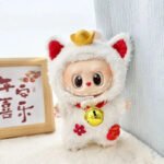 Kawaii Labubu White Lucky Cat Outfit
