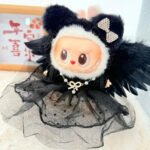 Mystic White Black Angel Wings Labubu Outfit - Image 3