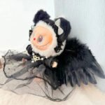 Mystic White Black Angel Wings Labubu Outfit - Image 4