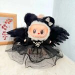 Mystic White Black Angel Wings Labubu Outfit - Image 5